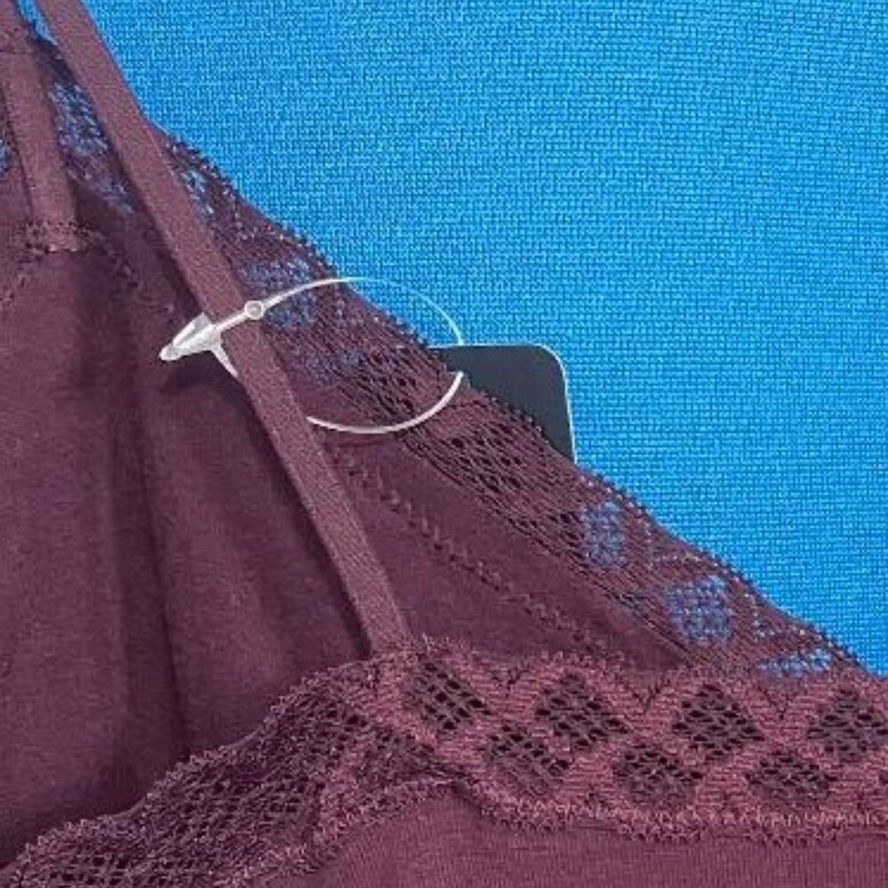 NWT $56 NATORI BLISS LACE TRIM CAMISOLE / CAMI TANK SIZE XL X - LARGE COLOR VINO - Picture 13 of 14